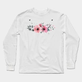 Pink flower like water colors Long Sleeve T-Shirt